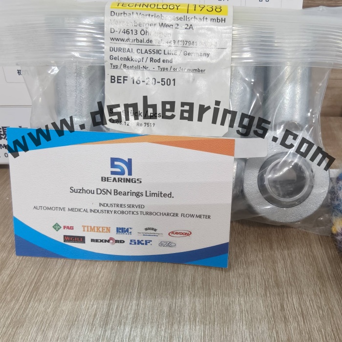 DURBAL bearing BEF 16-20-501 Heavy-duty rod end bearings